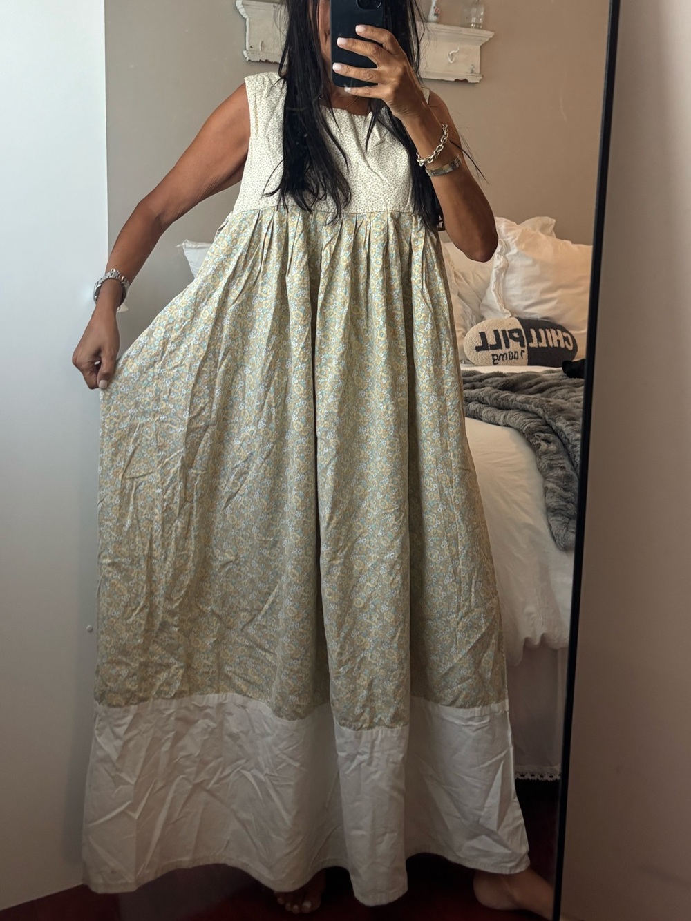 Boho Hippy Grateful Dead Hemp Cotton Maxi Dress. L/Xl